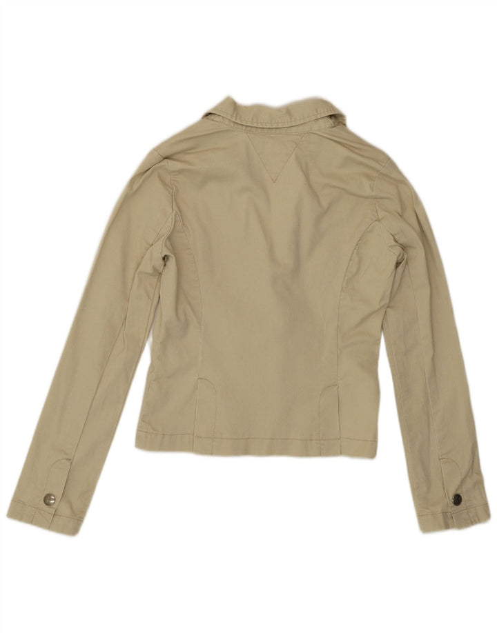 Tommy Hilfiger Damen-Blazer mit 2 Knöpfen, UK 12, mittelbeige Baumwolle