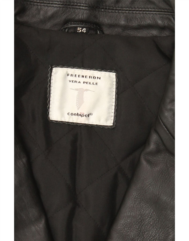 Conbipel Herren Free Heron Ledermantel IT 54 XL Schwarzes Leder