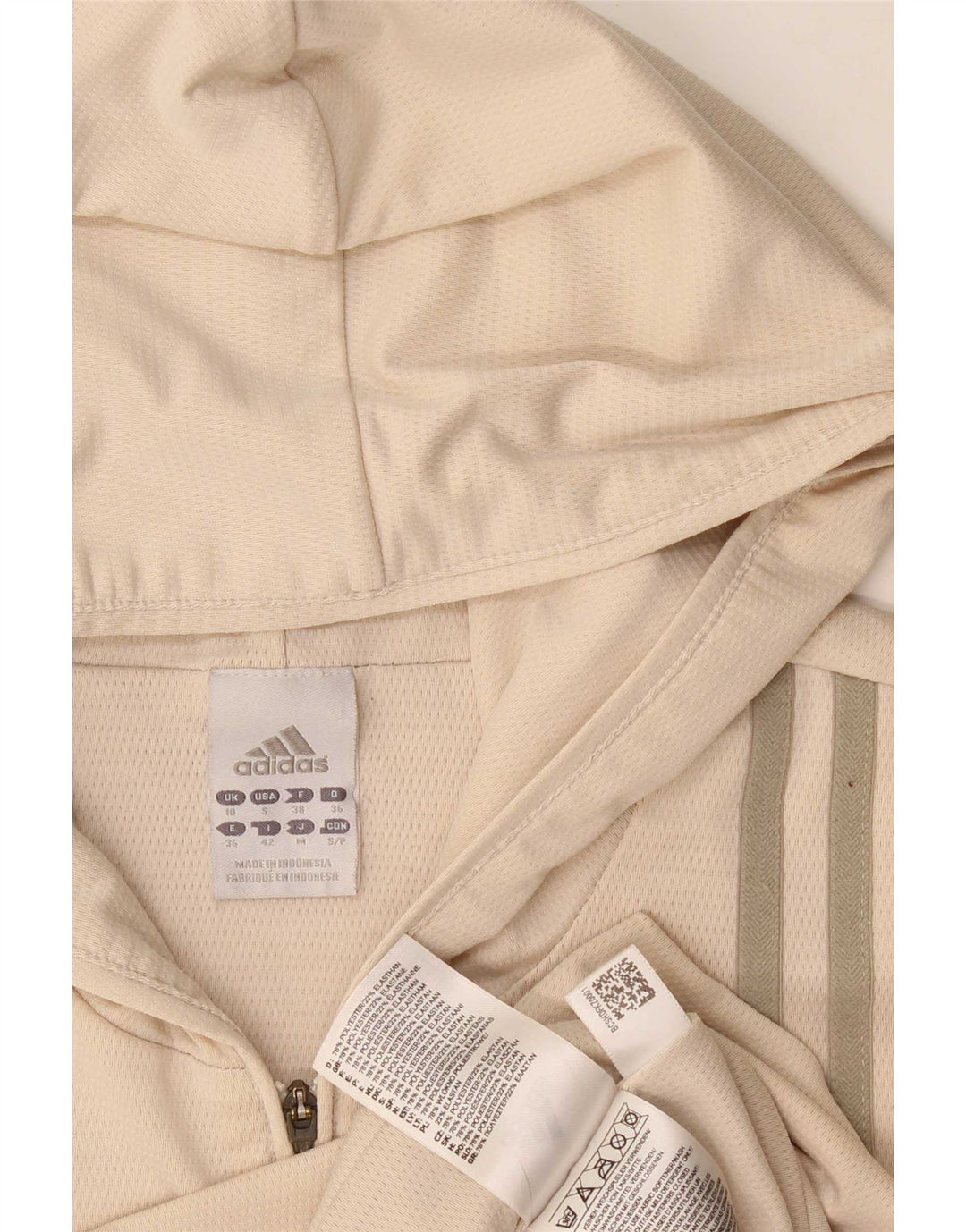 Adidas Damen Climacool Kapuzen-Trainingsanzug-Top-Jacke UK 10 Small Beige