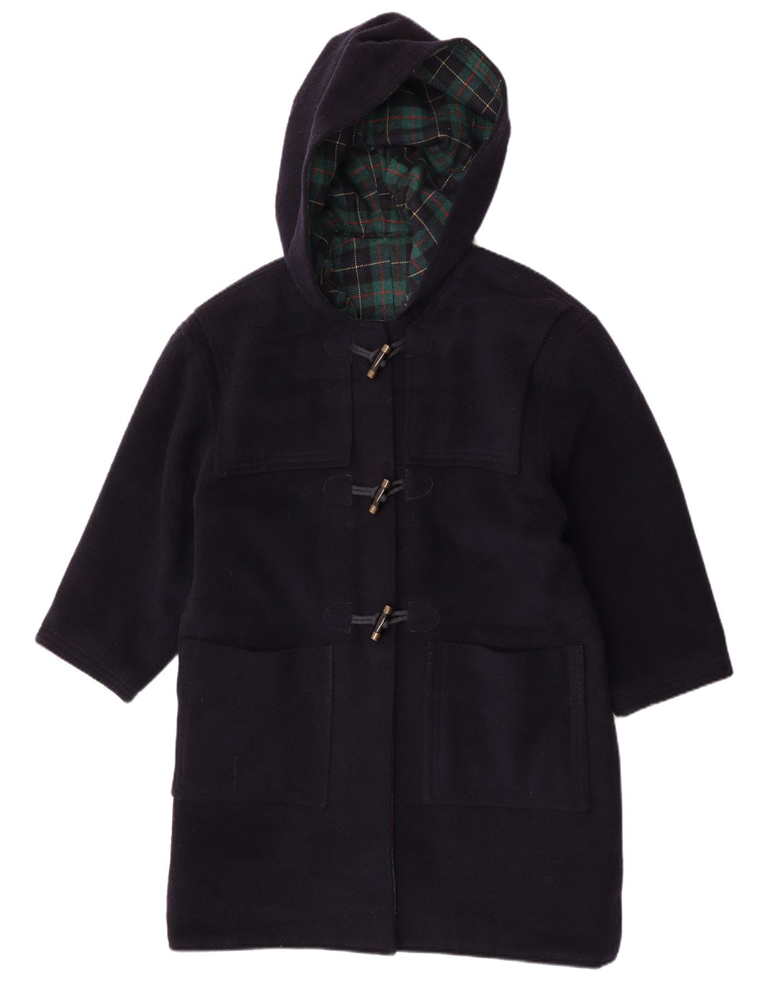 Vintage Damen Kapuzen-Dufflecoat UK 16 Large Marineblau