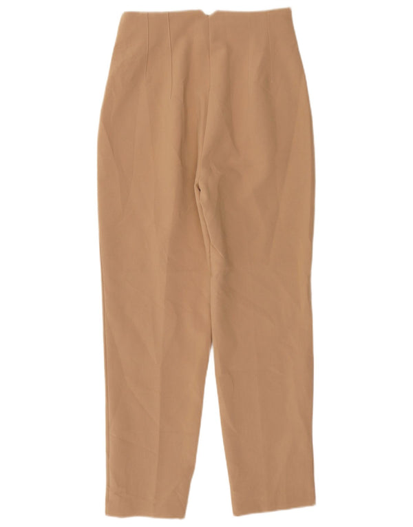 Zara Damen Tapered Chino-Hose, Größe S, W26, L26, Beige, Polyester