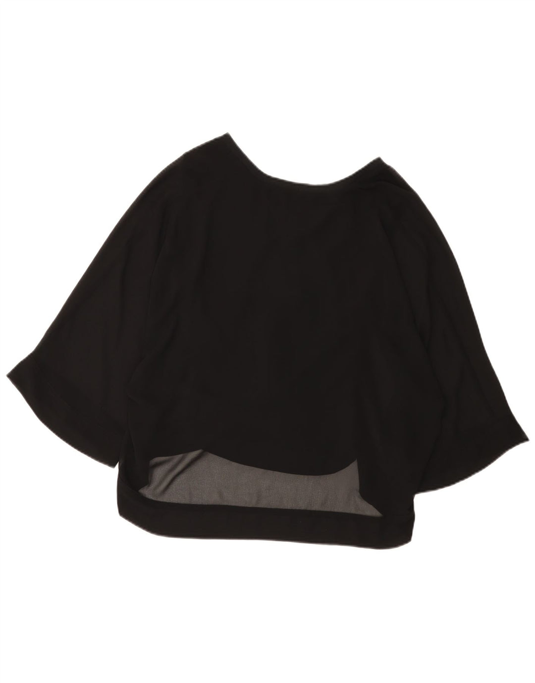 Zara Damen-Blusenoberteil mit 3/4-Ärmeln, UK-Gr. 12, Mittelschwarz