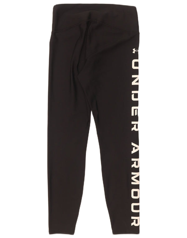 Under Armour Damen Heat Gear Graphic Leggings UK 12 Medium Schwarz