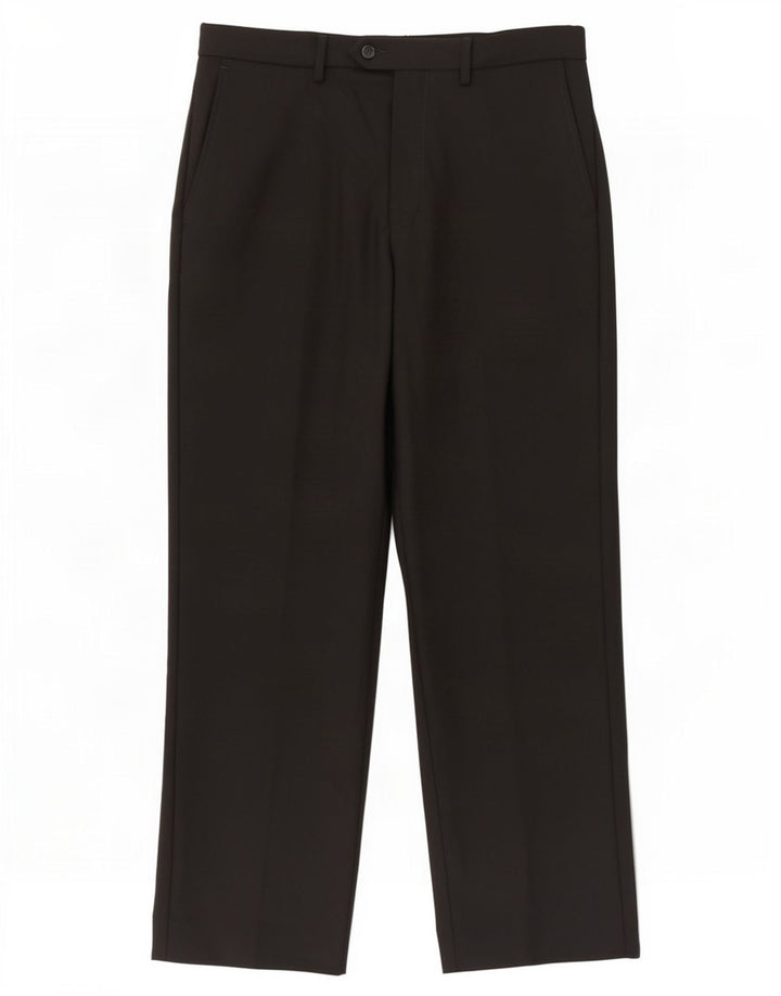 Marks & Spencer Herren-Freizeithose mit maßgeschneiderter Passform, W34, L31, Schwarz, Polyester