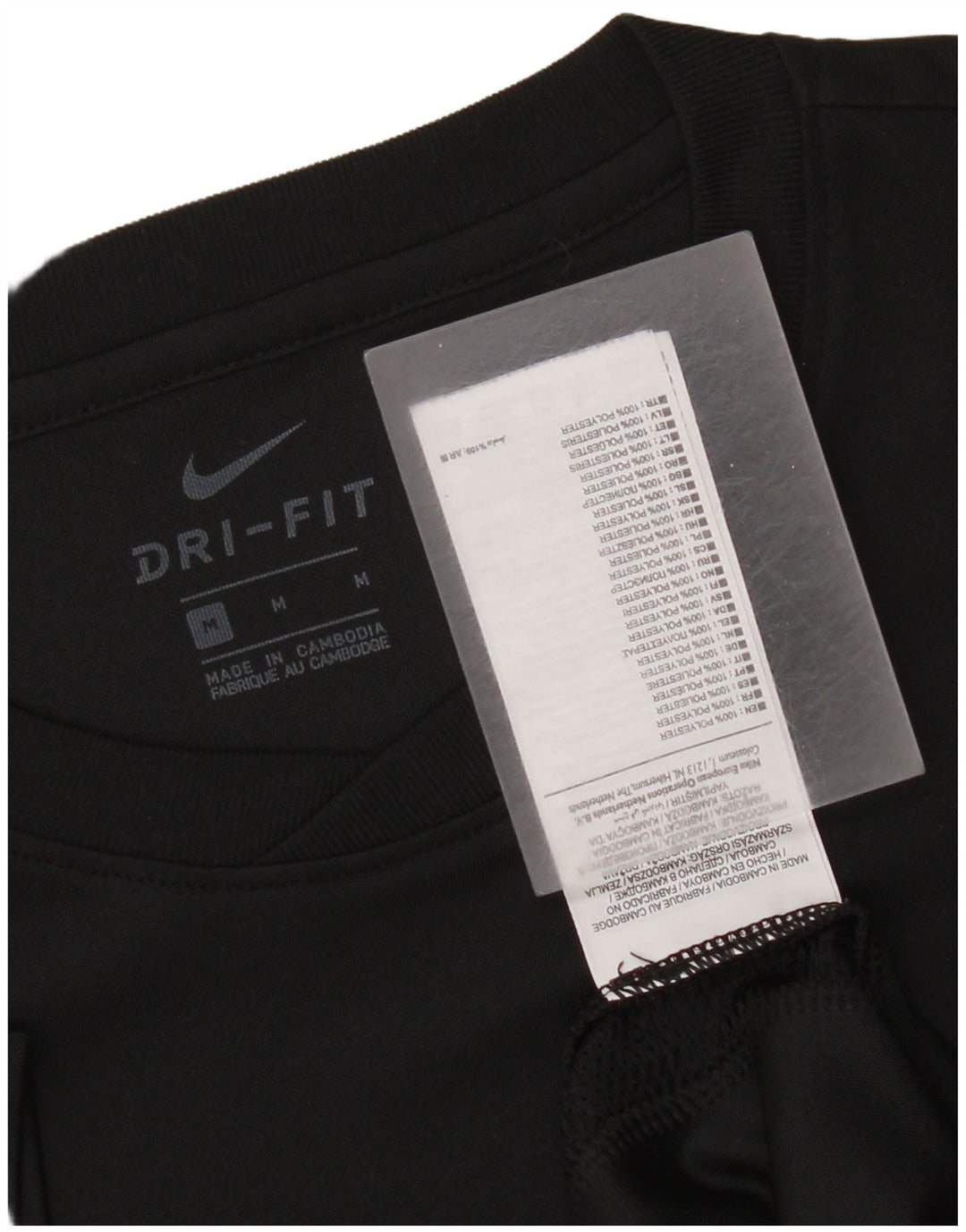 Nike Herren Dri Fit T-Shirt Top Medium Schwarz Polyester