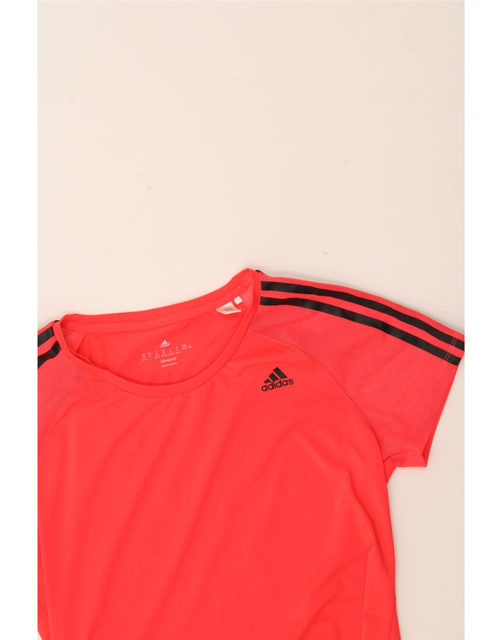 ADIDAS Womens Climacool T-Shirt Top UK 12/14 Medium Red Polyester Vintage Adidas and Second-Hand Adidas from Messina Hembry 