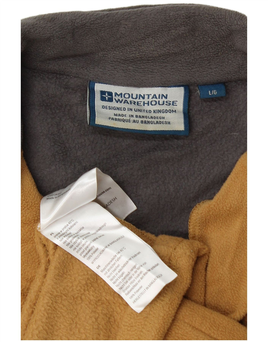 Mountain Warehouse Herren-Fleecepullover mit Reißverschluss am Kragen, Größe L, Orange, Farbblock