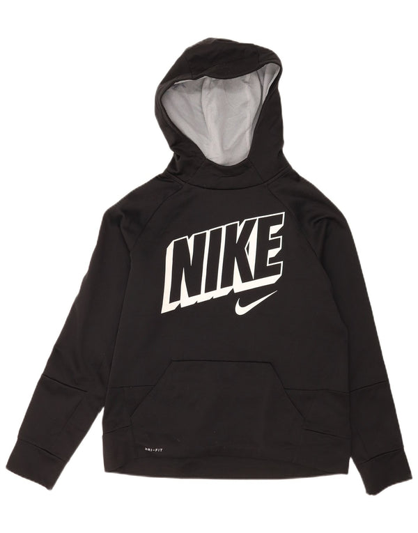 Nike Dri Fit Graphic Hoodie-Pullover für Mädchen, 13–14 Jahre, XL, schwarzes Polyester