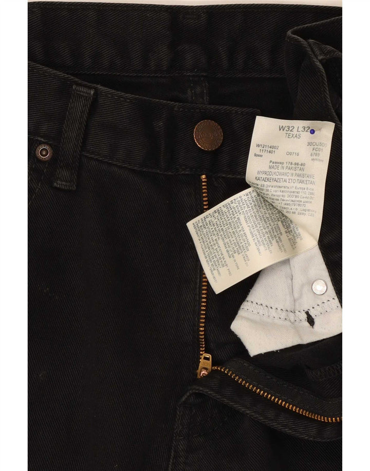 Wrangler Herren Texas Straight Jeans W32 L32 Schwarze Baumwolle