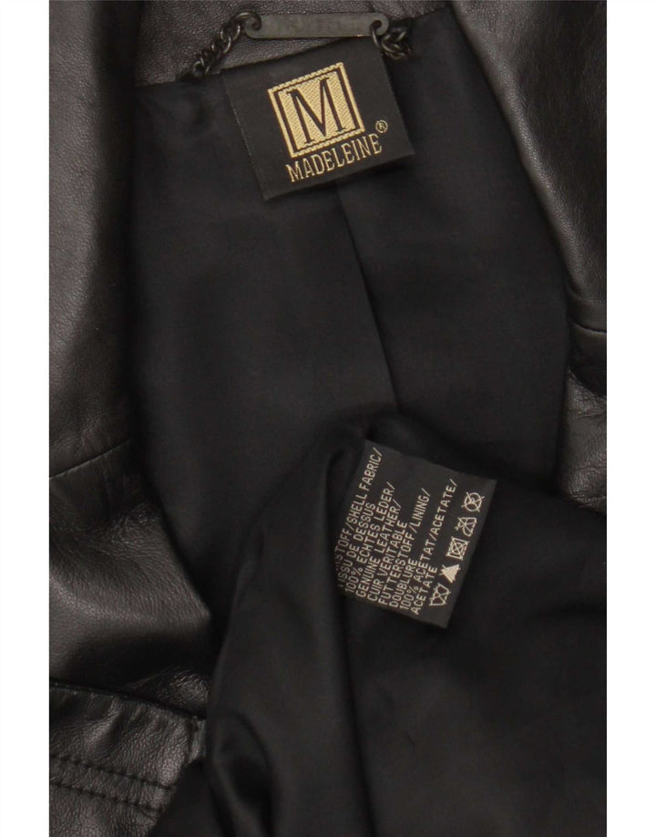 Madeleine Damen Ledermantel UK 10 Small Schwarzes Leder
