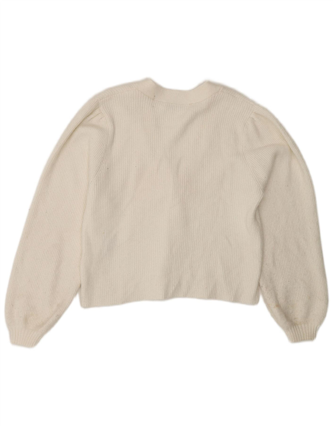Zara Damen-Cardigan-Pullover UK 12 Mittelweiße Viskose