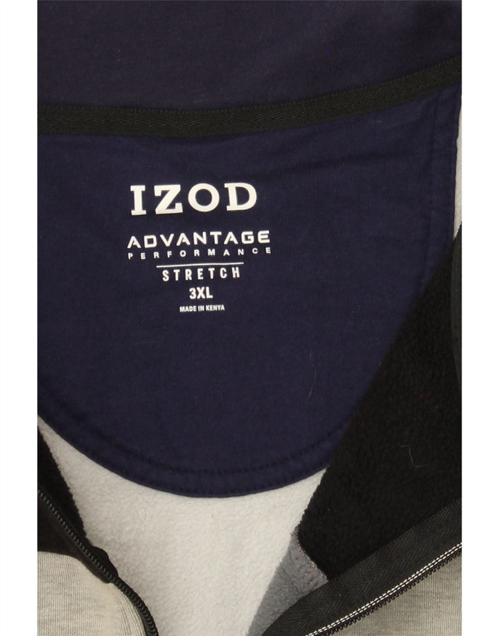 IZOD Mens Zip Neck Sweatshirt Jumper 3XL Multicoloured Colourblock Vintage Izod and Second-Hand Izod from Messina Hembry 