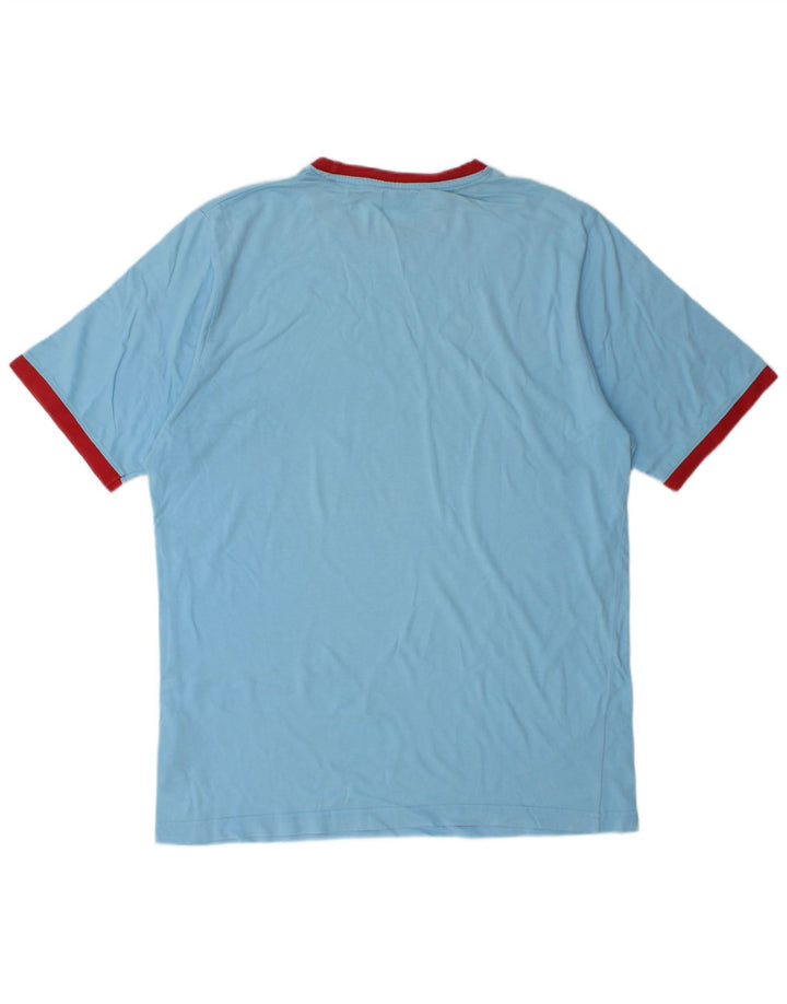 Kappa Herren T-Shirt Top Large Blau Colourblock Baumwolle