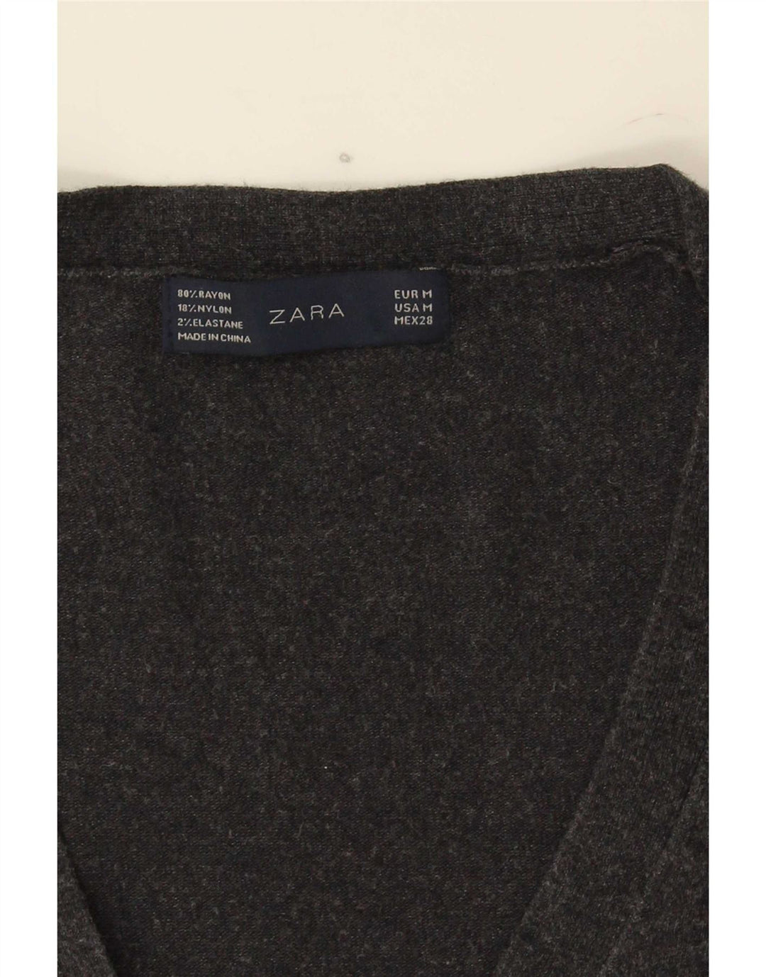 Zara Damen-Cardigan-Pullover UK 12 Mittelgrauer Rayon