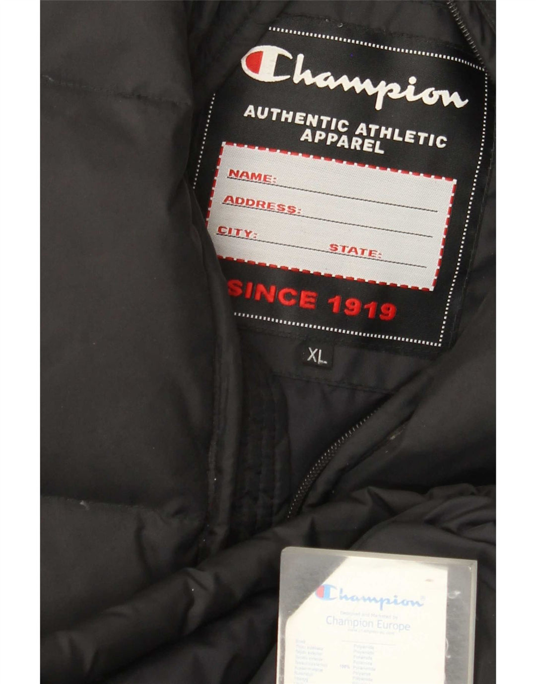 Champion Herren Wattierte Weste UK 42 XL Schwarz Polyamid