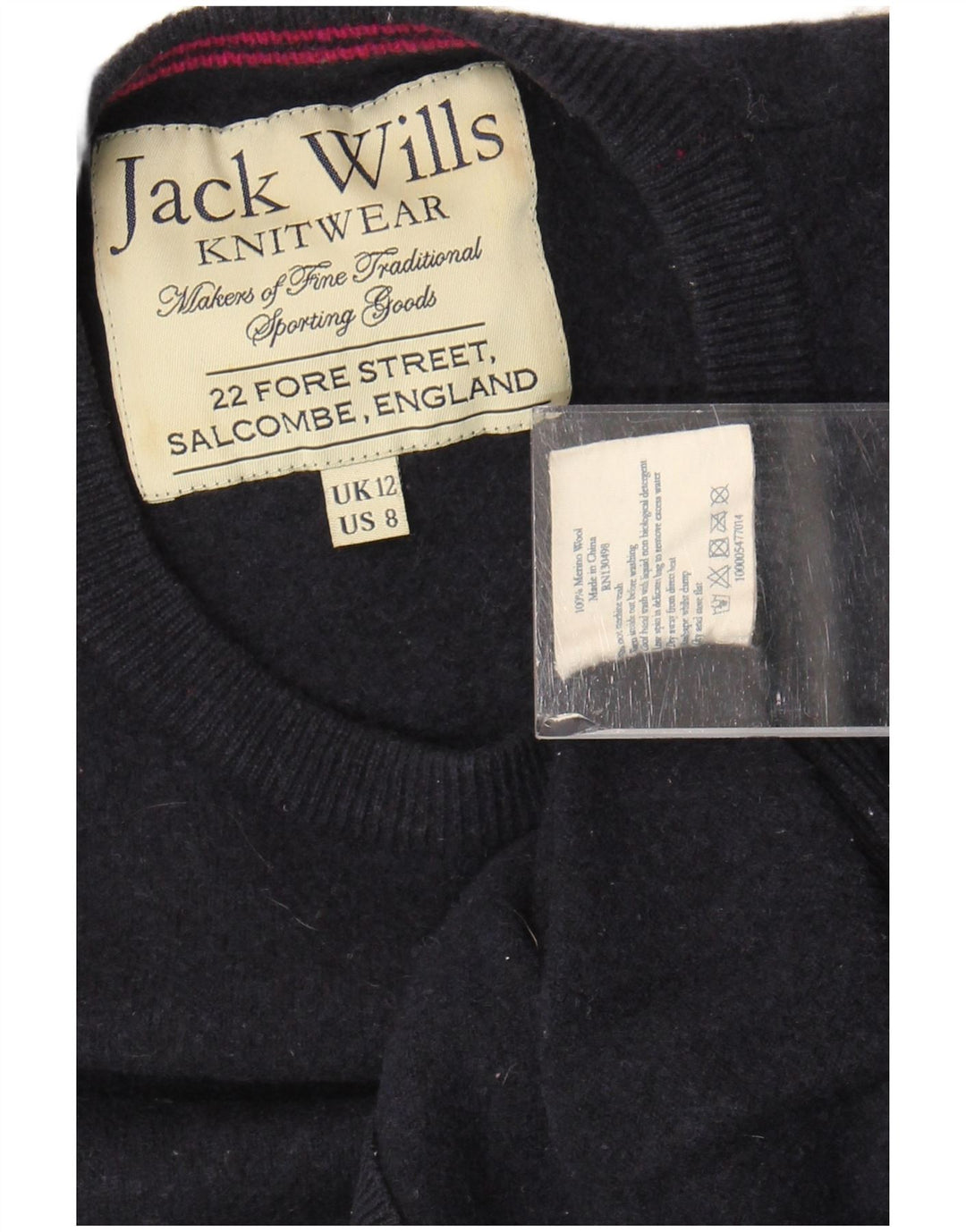 Jack Wills Damen-Pullover, bauchfrei, Rundhalsausschnitt, Gr. 12, mittleres Marineblau