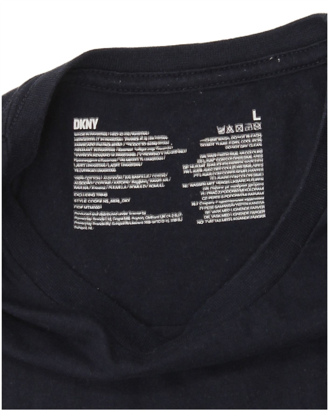 Dkny Herren T-Shirt Top Large Marineblau Baumwolle