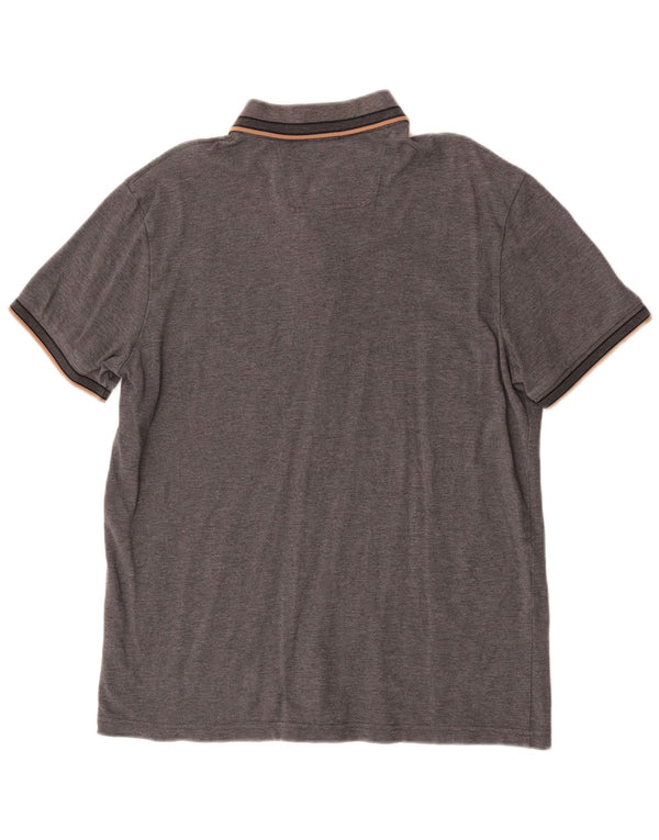 Hugo Boss Herren-Poloshirt mit normaler Passform, XL, graue Baumwolle
