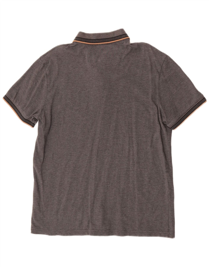 Hugo Boss Herren-Poloshirt mit normaler Passform, XL, graue Baumwolle