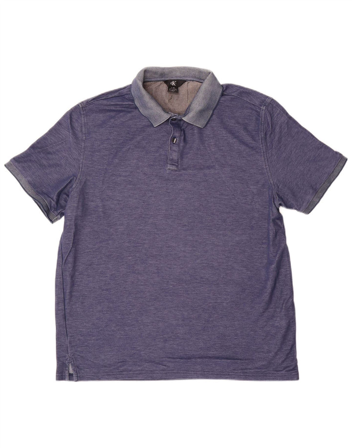 CALVIN KLEIN Herren Poloshirt Große blaue Baumwolle