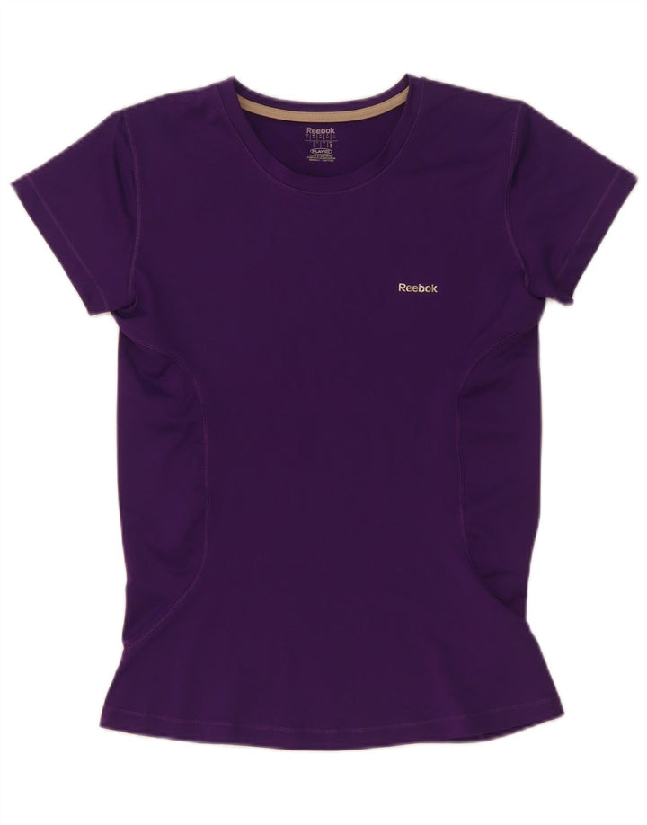 Reebok Damen T-Shirt Top UK 12 Medium Lila Polyester
