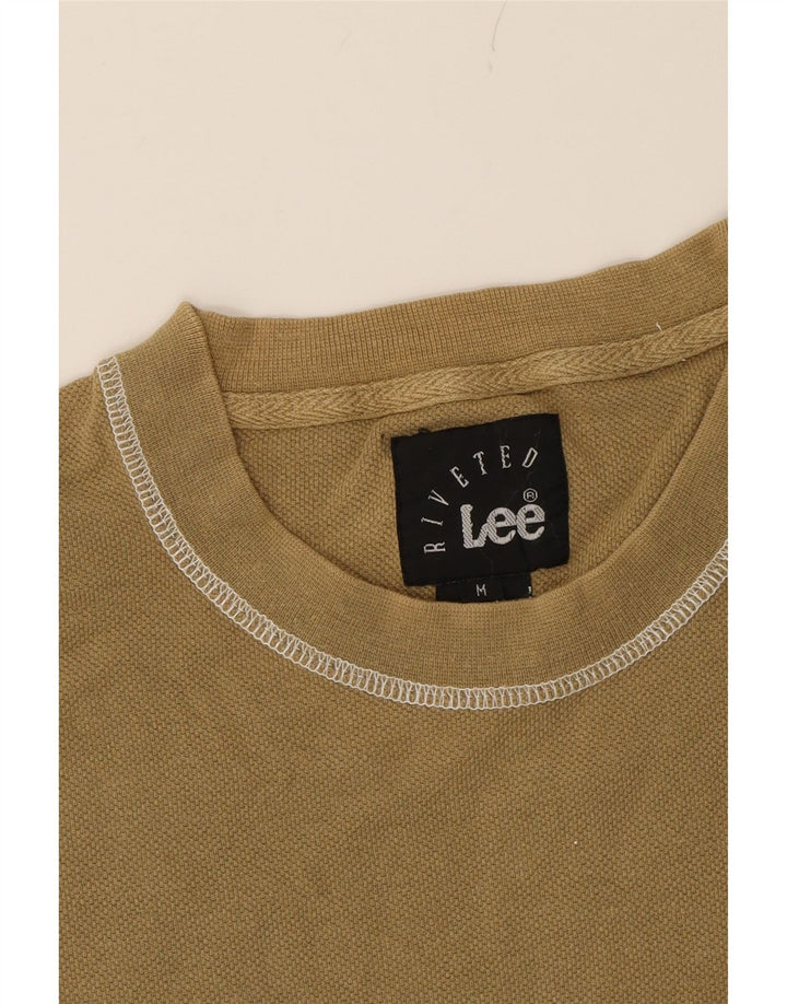 LEE Mens T-Shirt Top Medium Khaki Cotton Vintage Lee and Second-Hand Lee from Messina Hembry 