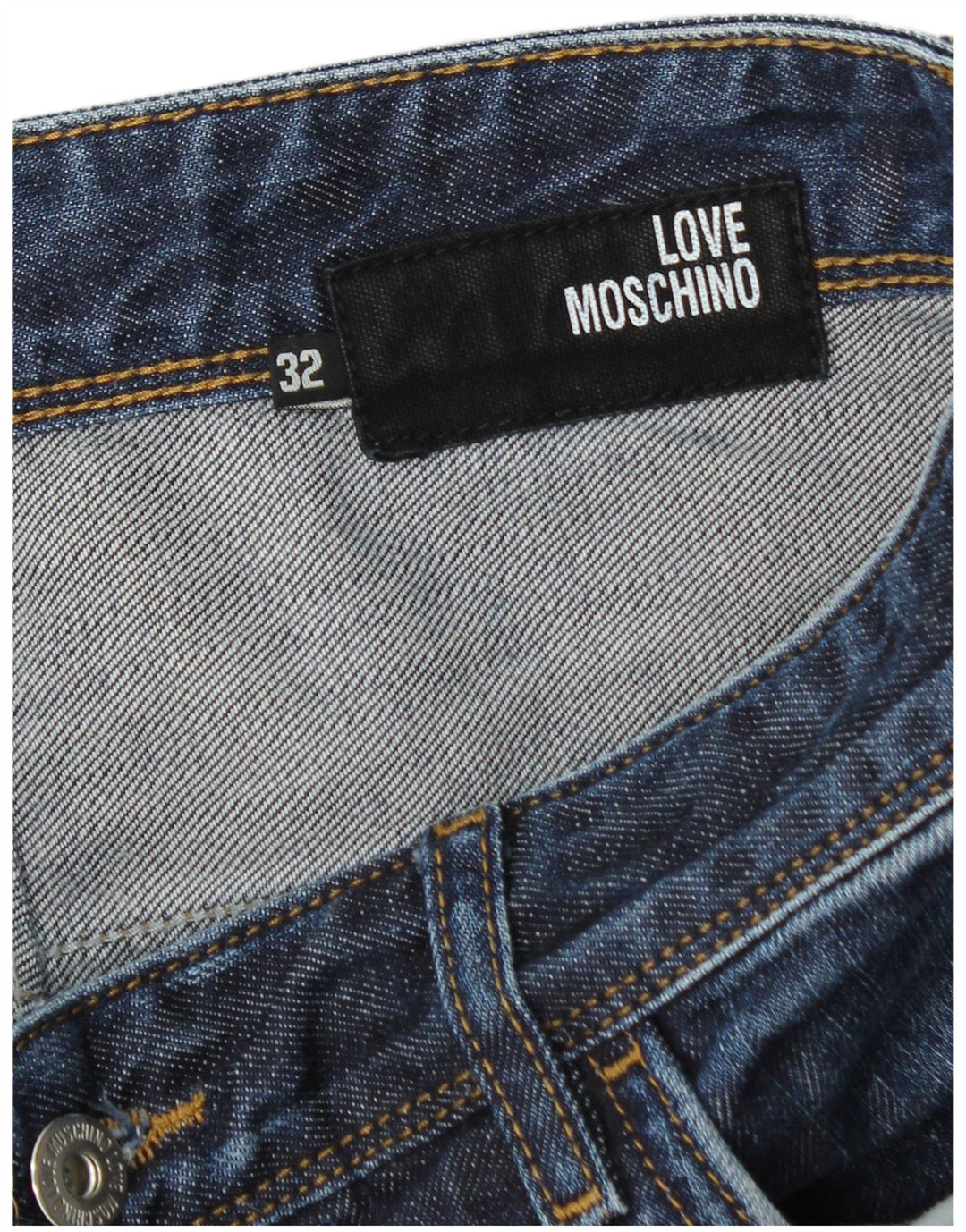 Moschino Herren Straight Jeans W32 L31 Blaue Baumwolle