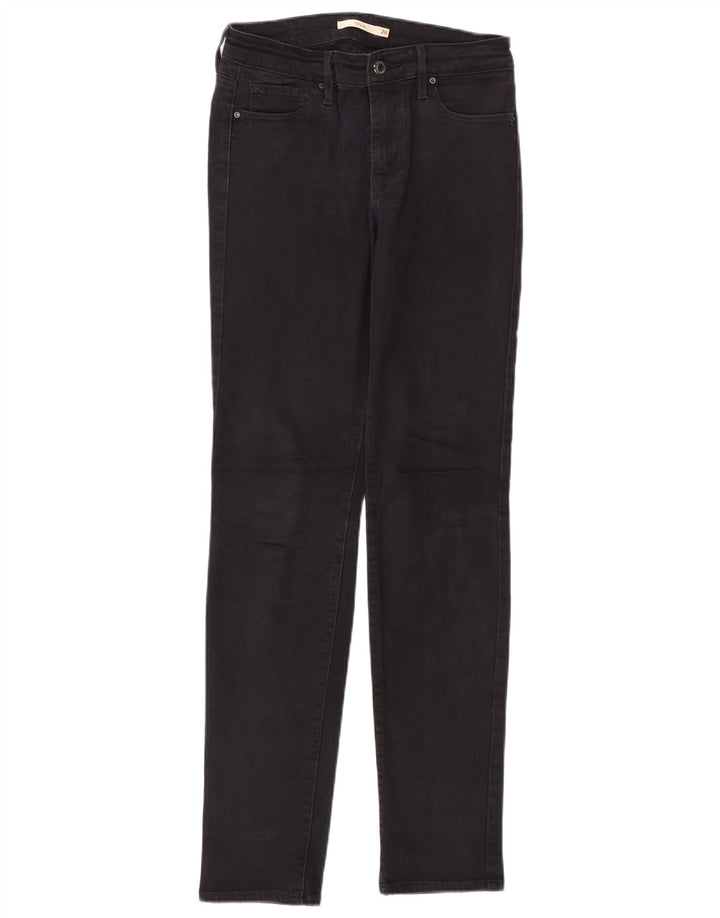 LEVI'S Womens 712 Slim Jeans W26 L32 Black Cotton