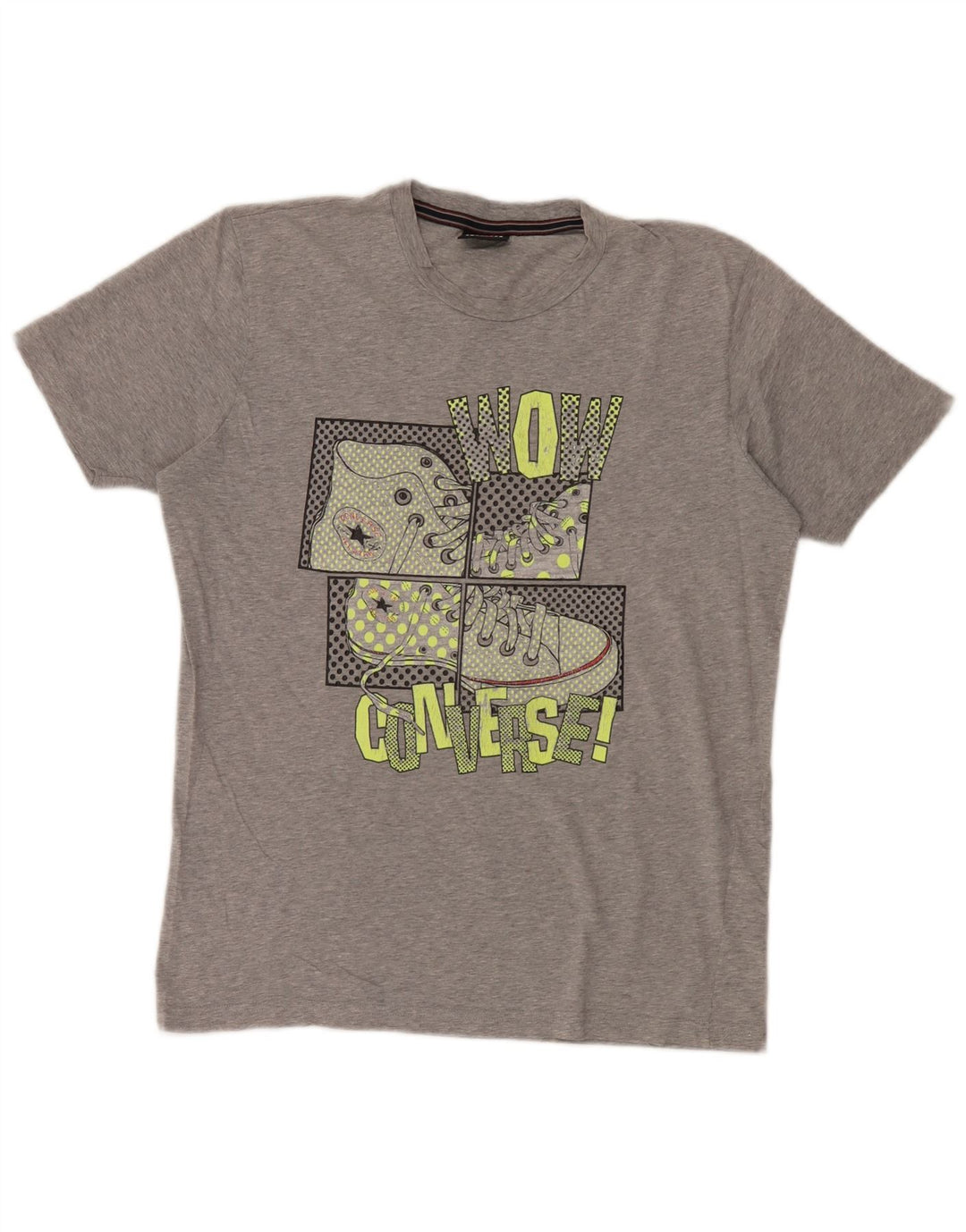 Converse Herren Grafik-T-Shirt-Oberteil XL aus grau gefleckter Baumwolle
