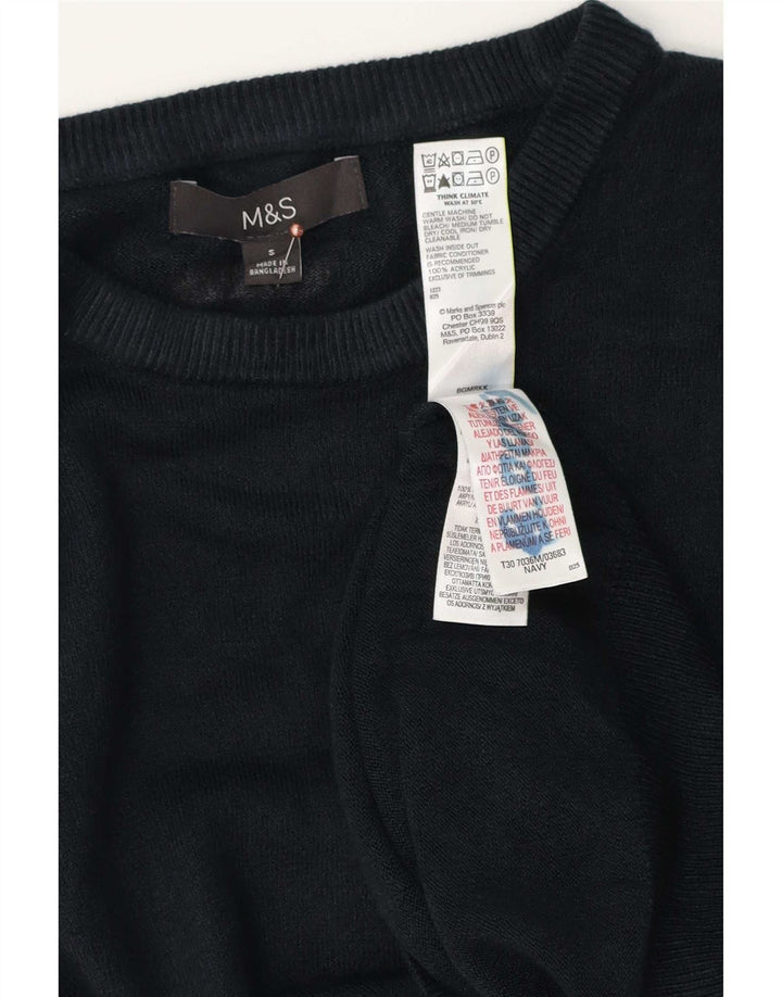 Marks & Spencer Herren-Pullover mit U-Boot-Ausschnitt, Größe S, Marineblau, Acryl