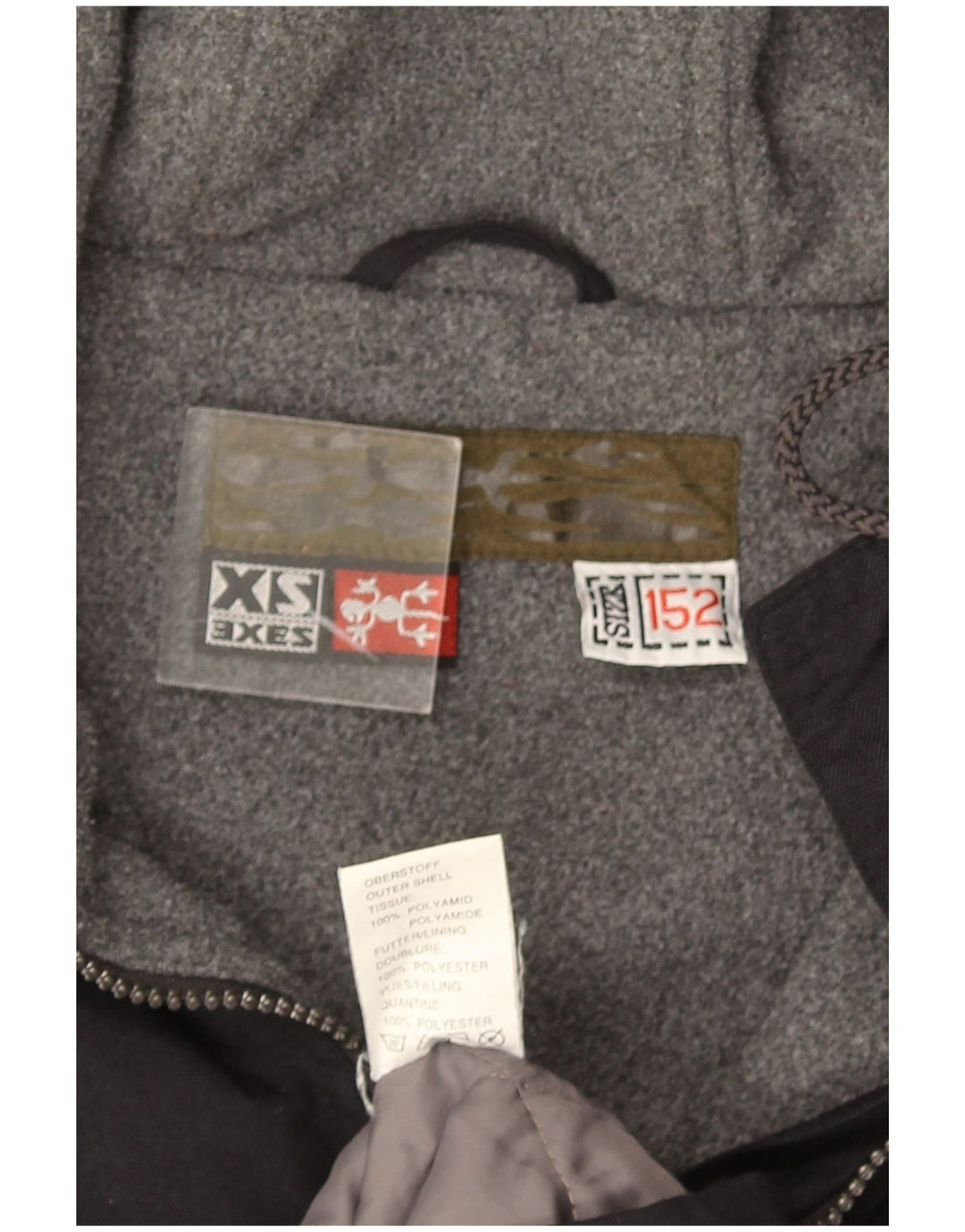 XS Exes Windjacke mit Kapuze für Jungen, 12–13 Jahre, schwarzes Polyamid