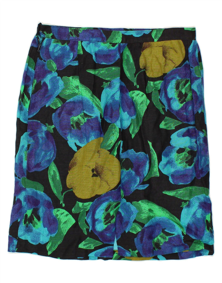 VINTAGE Womens Straight Skirt W28 Medium Multicoloured Floral Vintage Vintage and Second-Hand Vintage from Messina Hembry 
