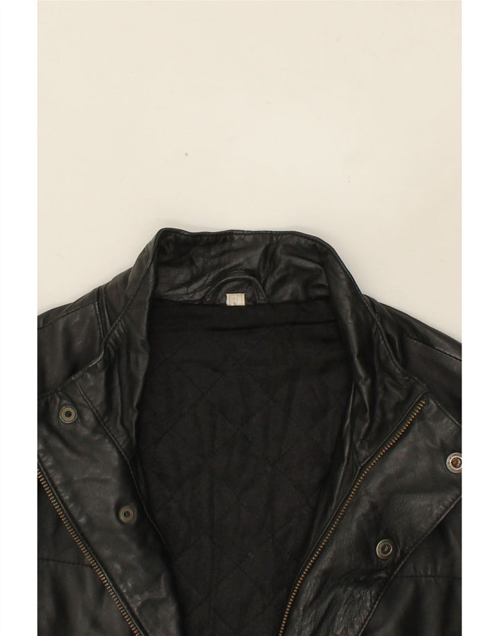 VINTAGE Herren Ledermantel UK 38 Mittelschwarzes Leder
