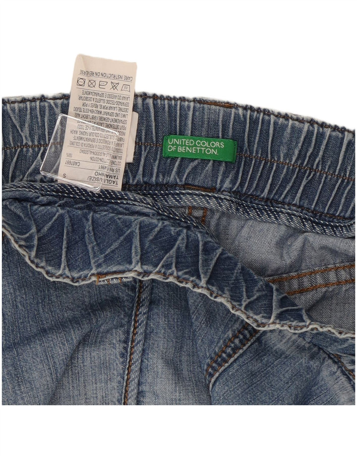 Benetton Damen-Jeansrock, Größe S, W34, Blau, Baumwolle