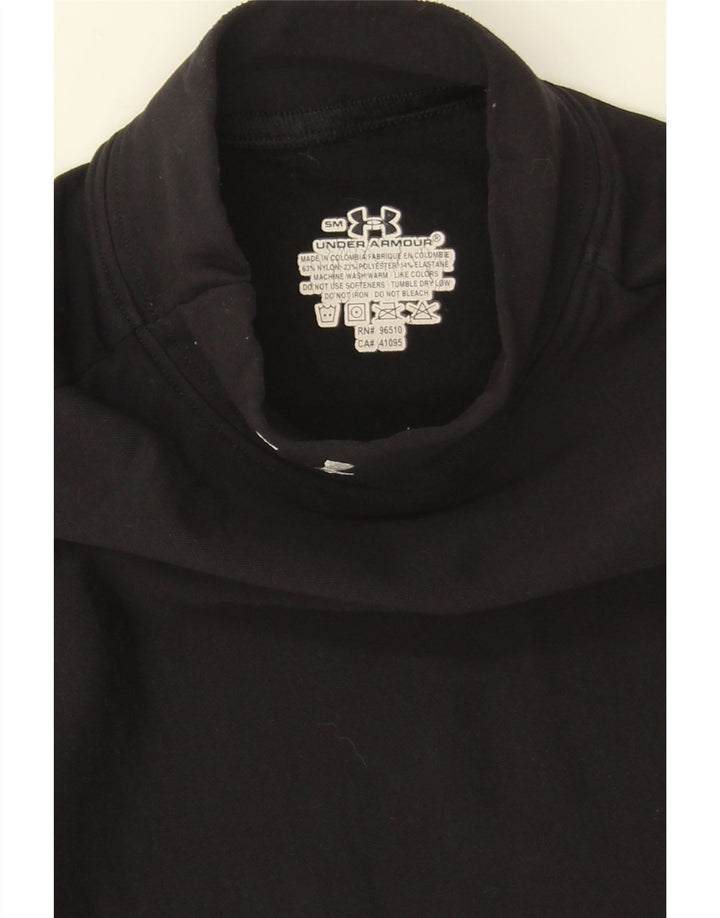 Under Armour Damen Top Langarm UK 10 Small Schwarz Nylon