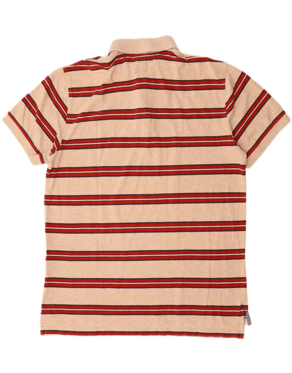 Tommy Hilfiger Mens Custom Fit Polo Shirt XL Beige Striped Cotton