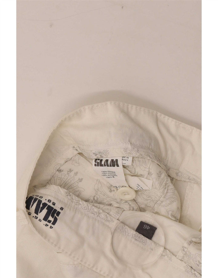 Slam Herren Chinoshorts IT 46 Small W29 Weiße Baumwolle