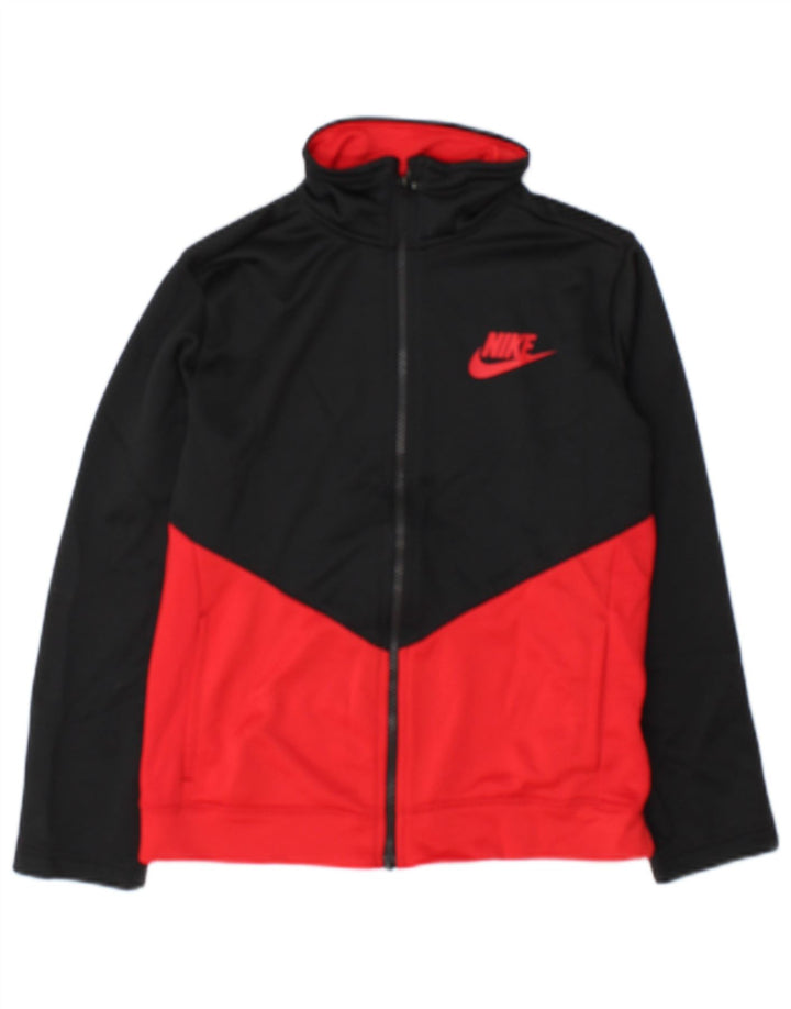 Nike Jungen-Trainingsanzug-Top-Jacke, 10–11 Jahre, Mittelschwarz, Farbblock