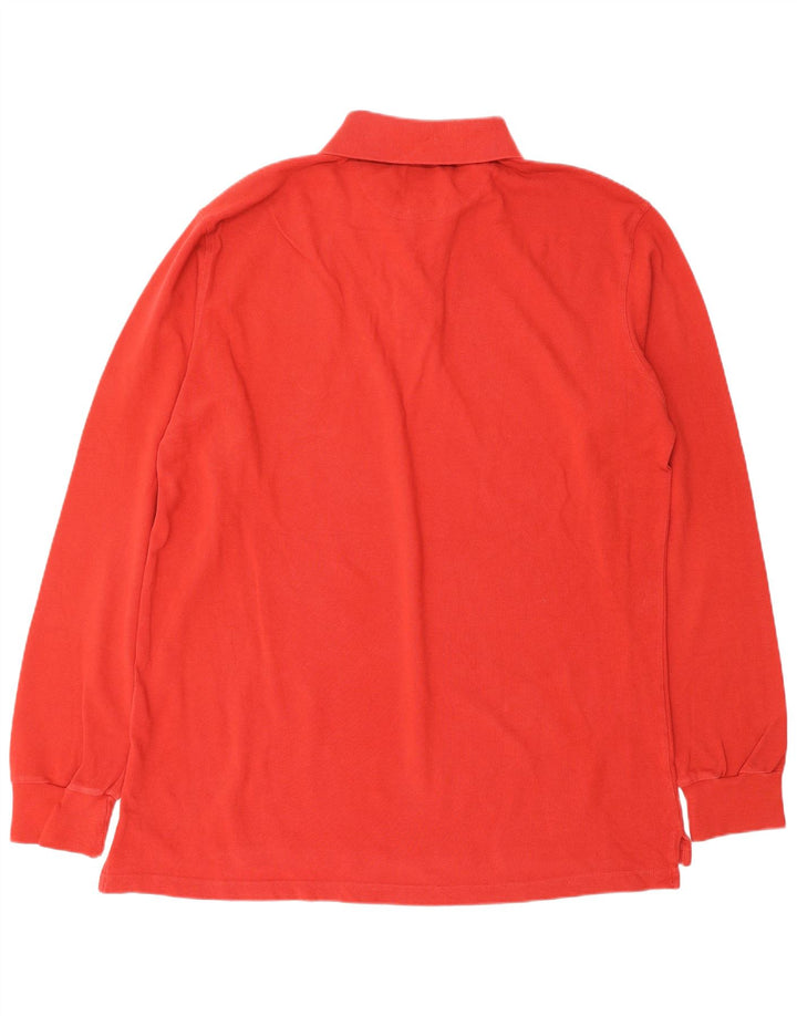 PETER HADLEY Herren-Langarm-Poloshirt 2XL aus roter Baumwolle