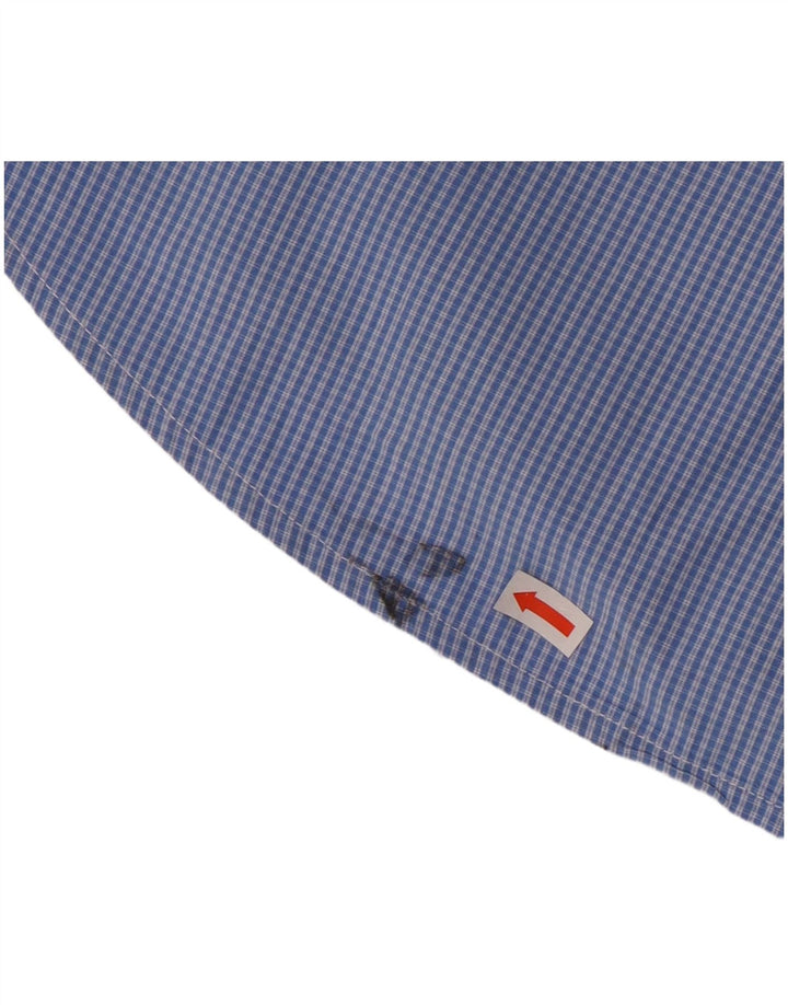 IZOD Herrenhemd XL, blau kariert, Baumwolle