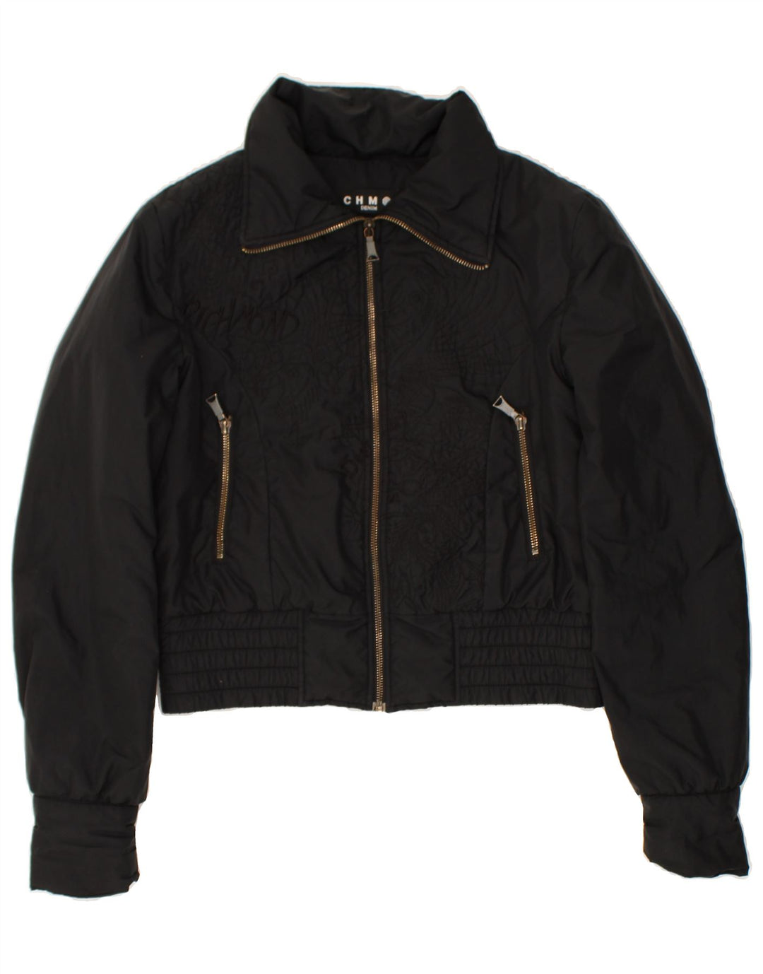 RICHMOND Womens Bomber Jacket UK 12 Medium Black | Vintage Richmond | Thrift | Second-Hand Richmond | Used Clothing | Messina Hembry 