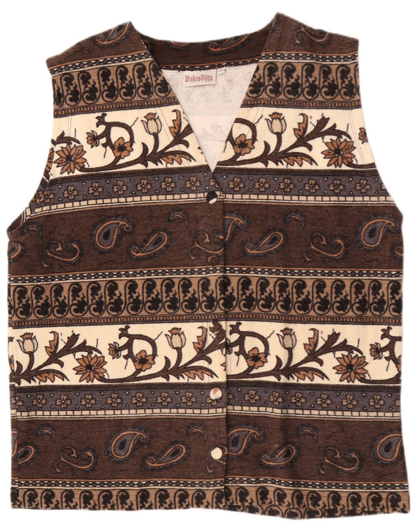 Dolce Vita Damenweste UK 16 Große braune Paisley-Baumwolle