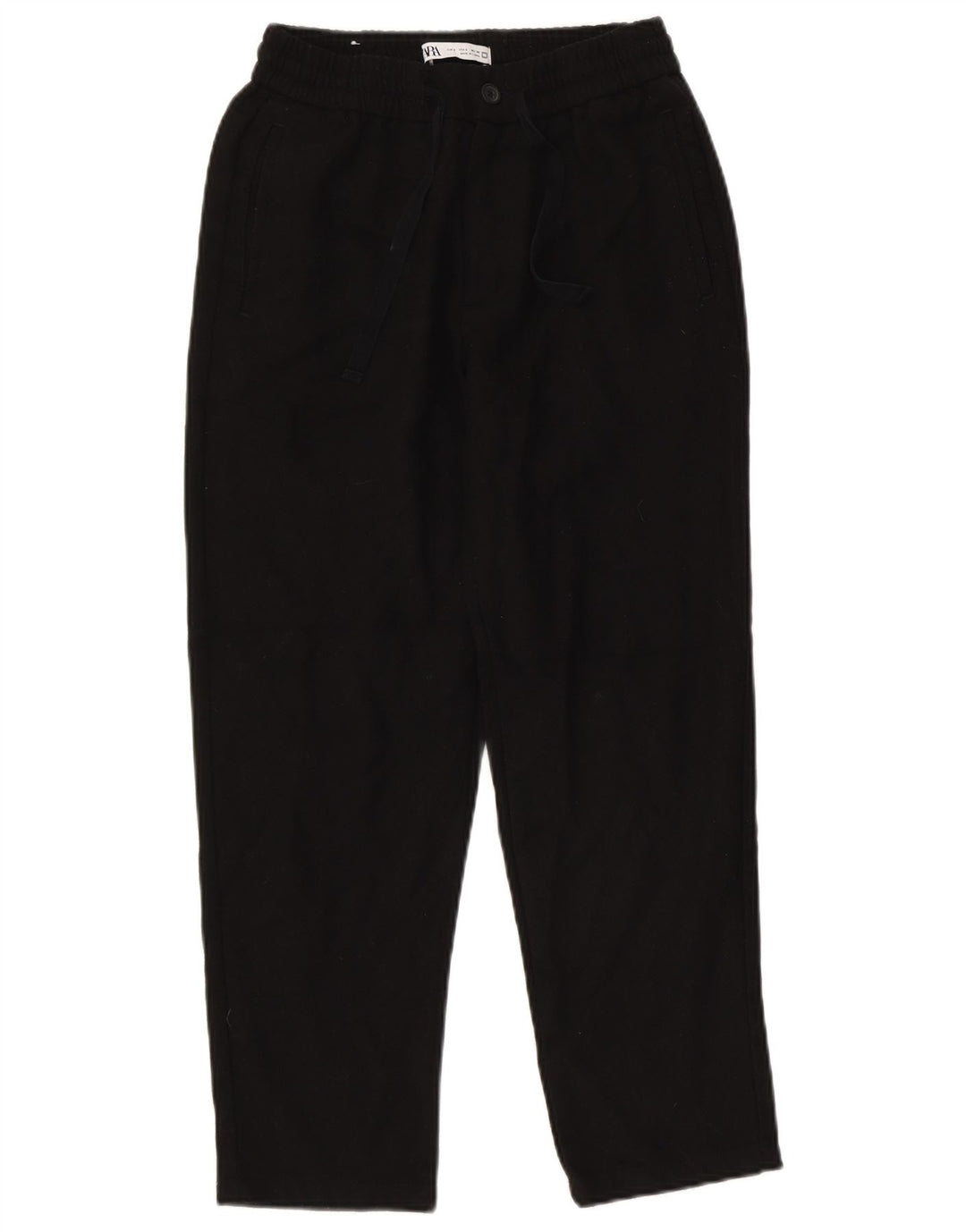 Zara Herren Tapered Chino-Hose, Größe S, W30, L26, Schwarz, Polyester
