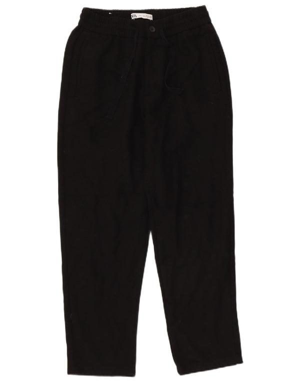Zara Herren Tapered Chino-Hose, Größe S, W30, L26, Schwarz, Polyester