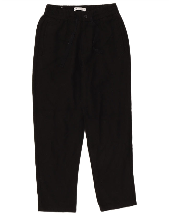 Zara Herren Tapered Chino-Hose, Größe S, W30, L26, Schwarz, Polyester