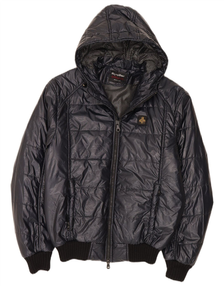 Refrigiwear Herren-Bomberjacke mit Kapuze, gepolstert, IT 50, Größe L, Marineblau, modern