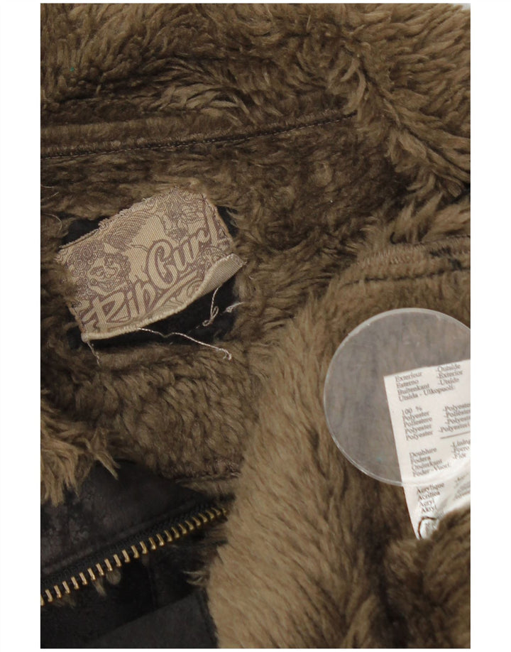 Rip Curl Herren Zip Sherpa Jacke UK 36 Small Black Tie Dye Polyester