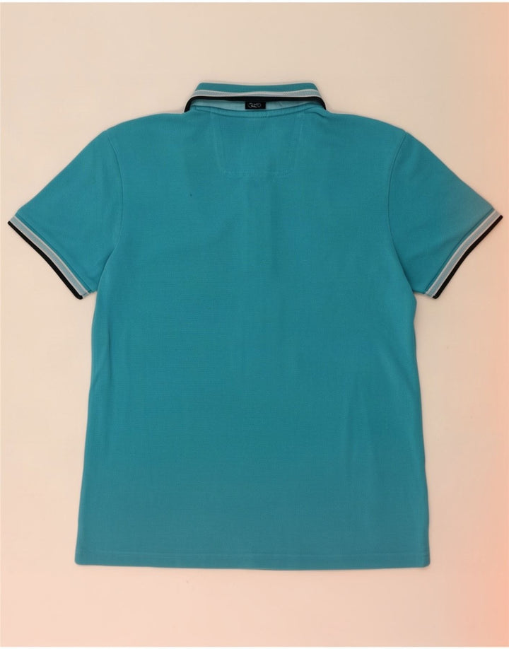 Hugo Boss Herren-Poloshirt mit normaler Passform, mittelblau gestreift