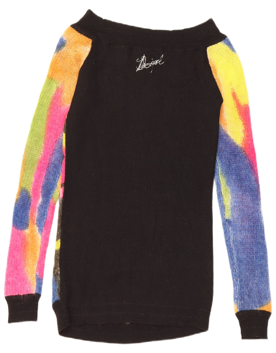 Desigual Damen-Pullover mit U-Boot-Ausschnitt, Gr. 12, mittelmehrfarbig