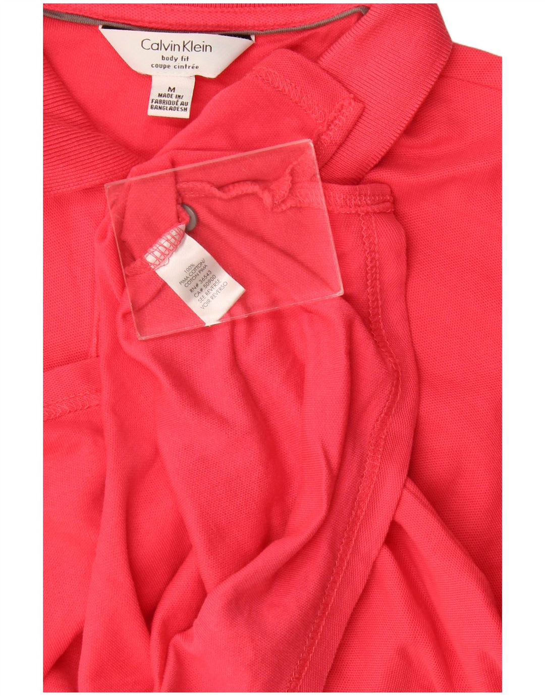 Calvin Klein Herren Body Fit Poloshirt Mittelrote Baumwolle